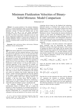 Minimum Fluidization Velocities of Binary