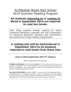 Summer Reading Wood 2014 - Archbishop Wood High School