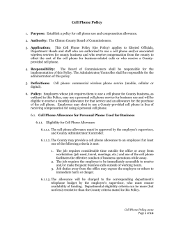 Cell Phone Policy - Clinton County, MI