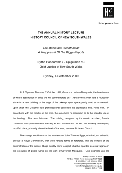 A Reappraisal Of The Bigge Reports By