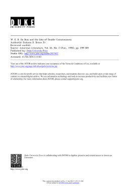 WEB Du Bois and the Idea of Double Consciousness
