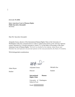 JANUARY 19, 2016 Inter-American Court of Human Rights Pablo