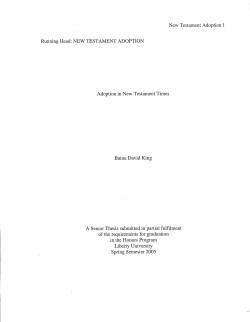 Adoption in New Testament Times
