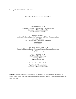 Urban youth`s perspectives on flash mobs