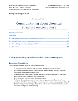 Communicating about chemical structure on computers