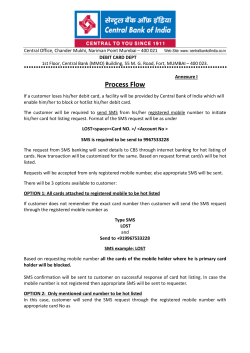 Hot-Listing of Debit Cards through SMS