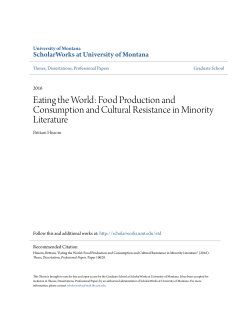 Eating the World: Food Production and Consumption and Cultural