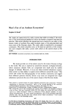 Man`s use of an andean ecosystem