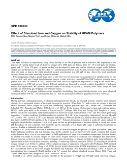 SPE 169030 Effect of Dissolved Iron and Oxygen on Stability of