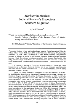 Marbury in Mexico: Judicial Review`s Precocious Southern Migration
