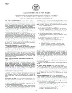 TAXES OF THE STATE OF NEW JERSEY