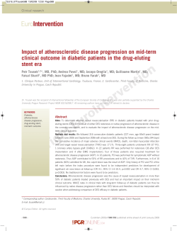 Impact of atherosclerotic disease progression on