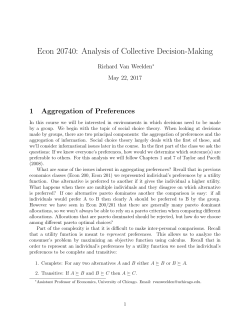 Econ 20740: Analysis of Collective Decision-Making