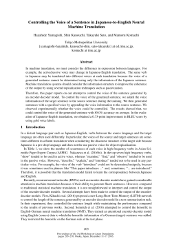 Controlling the Voice of a Sentence in Japanese-to