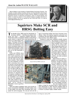 Squirters Make SCR and HRSG Bolting Easy
