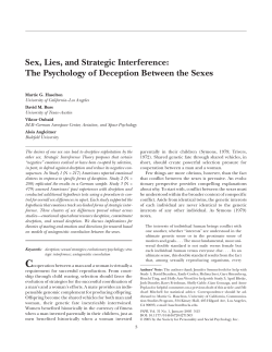 Sex, Lies, and Strategic Interference