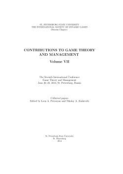 CONTRIBUTIONS TO GAME THEORY AND MANAGEMENT
