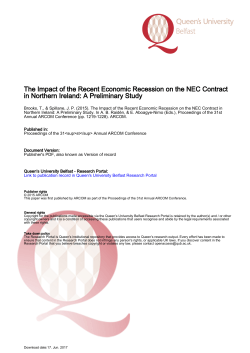The Impact of the Recent Economic Recession on the NEC