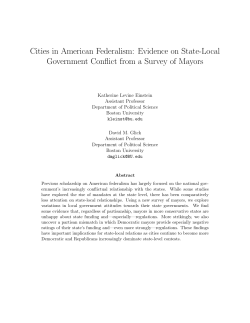 Cities in American Federalism: Evidence on State-Local