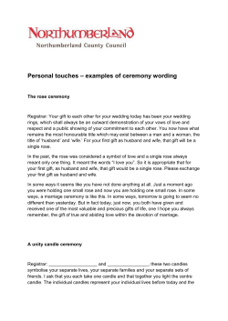 Personal touches &ndash; examples of ceremony wording