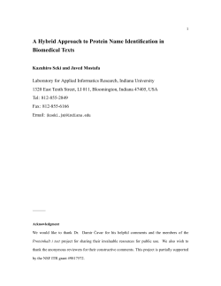 A Hybrid Approach to Protein Name Identification in Biomedical Texts