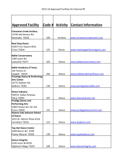 Approved Facility Code # Activity Contact Information