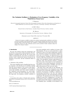 The Turbulent Oscillator: A Mechanism of Low
