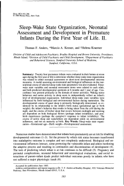 Sleep-Wake State Organization, Neonatal Assessment and