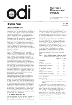 Africa`s economic crisis - ODI Briefing Papers 2