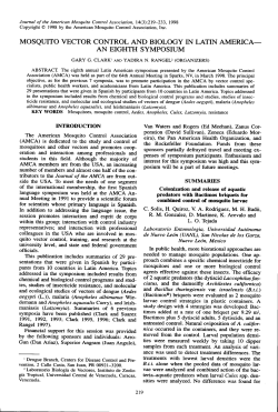 mosquito vector control and biology in latin america