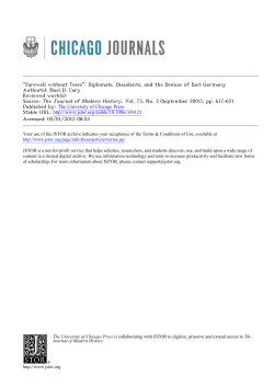 Diplomats, Dissidents, and the Demise of East Germany