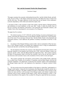 Rus` and the Economic World of the Mongol Empire Lawrence