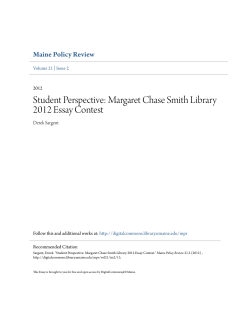 Margaret Chase Smith Library 2012 Essay Contest