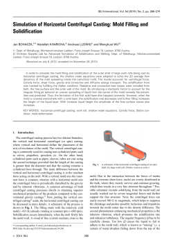Simulation of Horizontal Centrifugal Casting: Mold Filling and