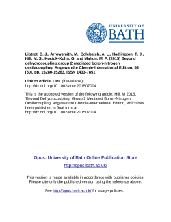 COMMUNICATION Beyond Dehydrocoupling: Group 2 Mediated