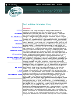 Bush and Gore: What Went Wrong