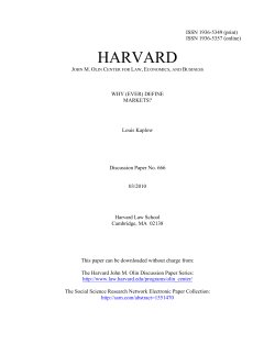 (Ever) Define Markets? - Harvard Law School
