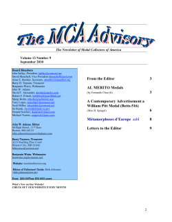 The MCA Advisory September 2010