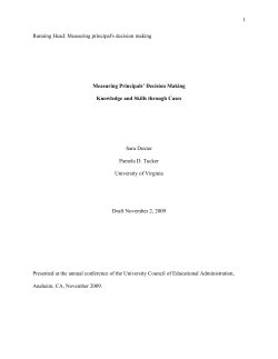 Measuring Principals` Decision-Making Knowledge And
