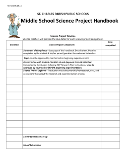 Middle School Science Project Handbook