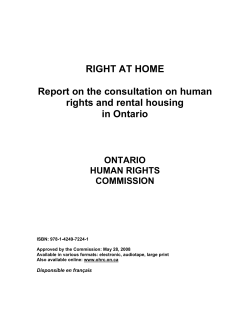RIGHT AT HOME Report on the consultation on human rights and