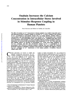 in Stimulus-Response Coupling in Human Platelets