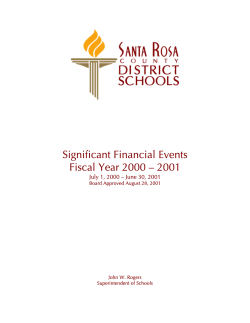 Significant Financial Events Fiscal Year 2000 &ndash; 2001
