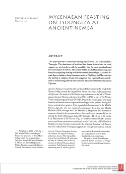 MYCENAEAN FEA TING AT ANCIENT NEMEA