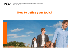 How to define your topic?