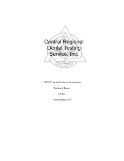 CRDTS 2016 Dental Technical Report