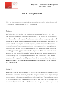 Unit 10 – Work group 10.5.1 - Progetto e