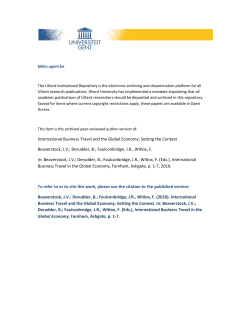 International Business Travel and the Global Economy: Setting the