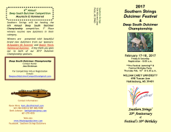 2017 Festival Brochure - Southern Strings Dulcimers