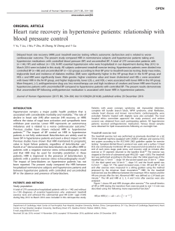 Heart rate recovery in hypertensive patients: relationship